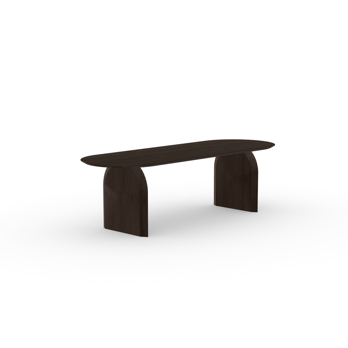 Slot tafel eiken gerookt, plat ovaal