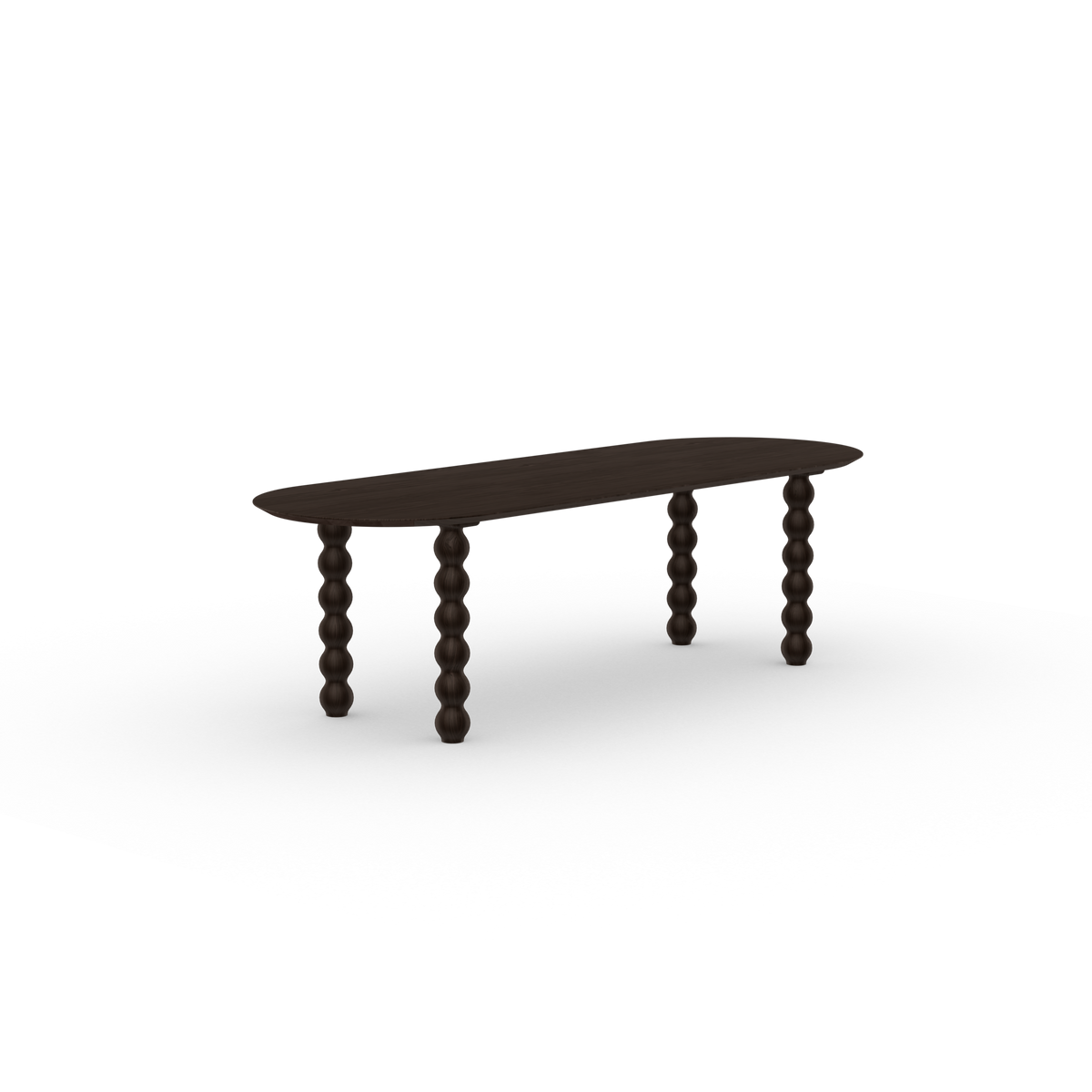 Turn tafel eiken gerookt, plat ovaal