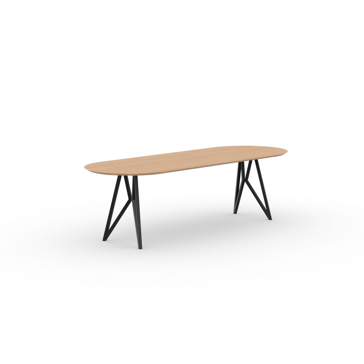 Butterfly table black, oak natural light flat oval
