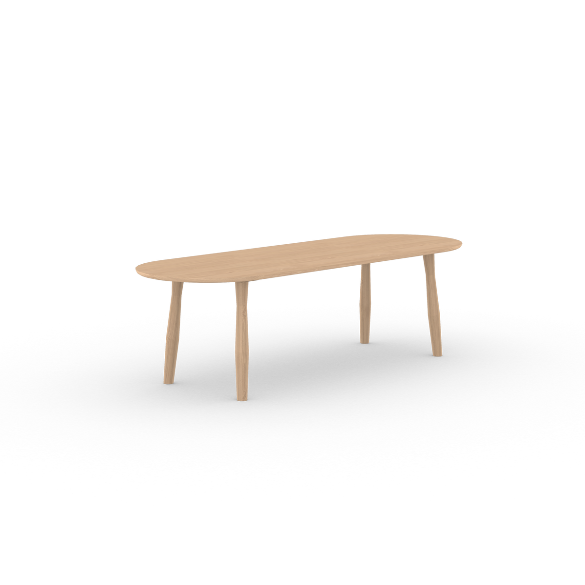 Danish dining table oak natural light, flat oval
