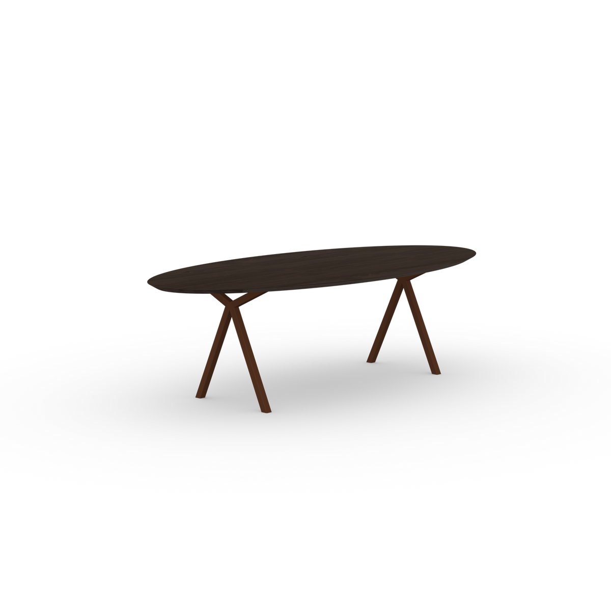 Slim X table brown, smoked oak oval