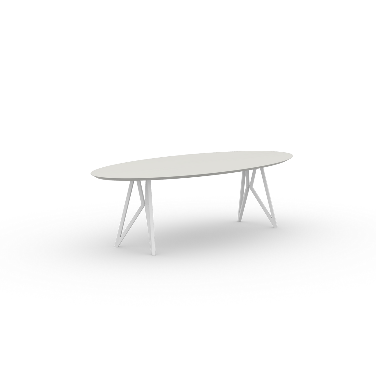 Butterfly table white, HPL white oval