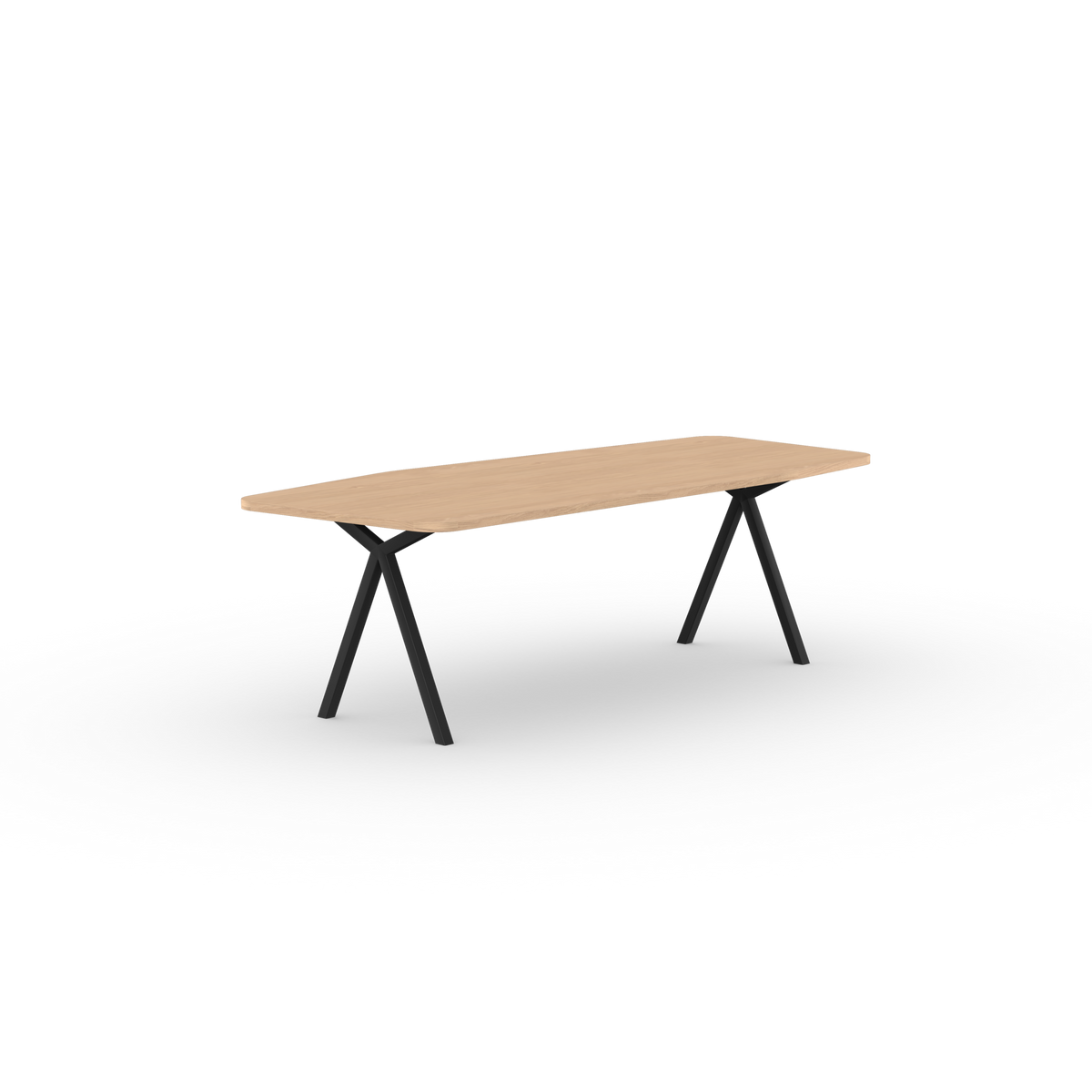 Slim X table black, oak natural light Paper