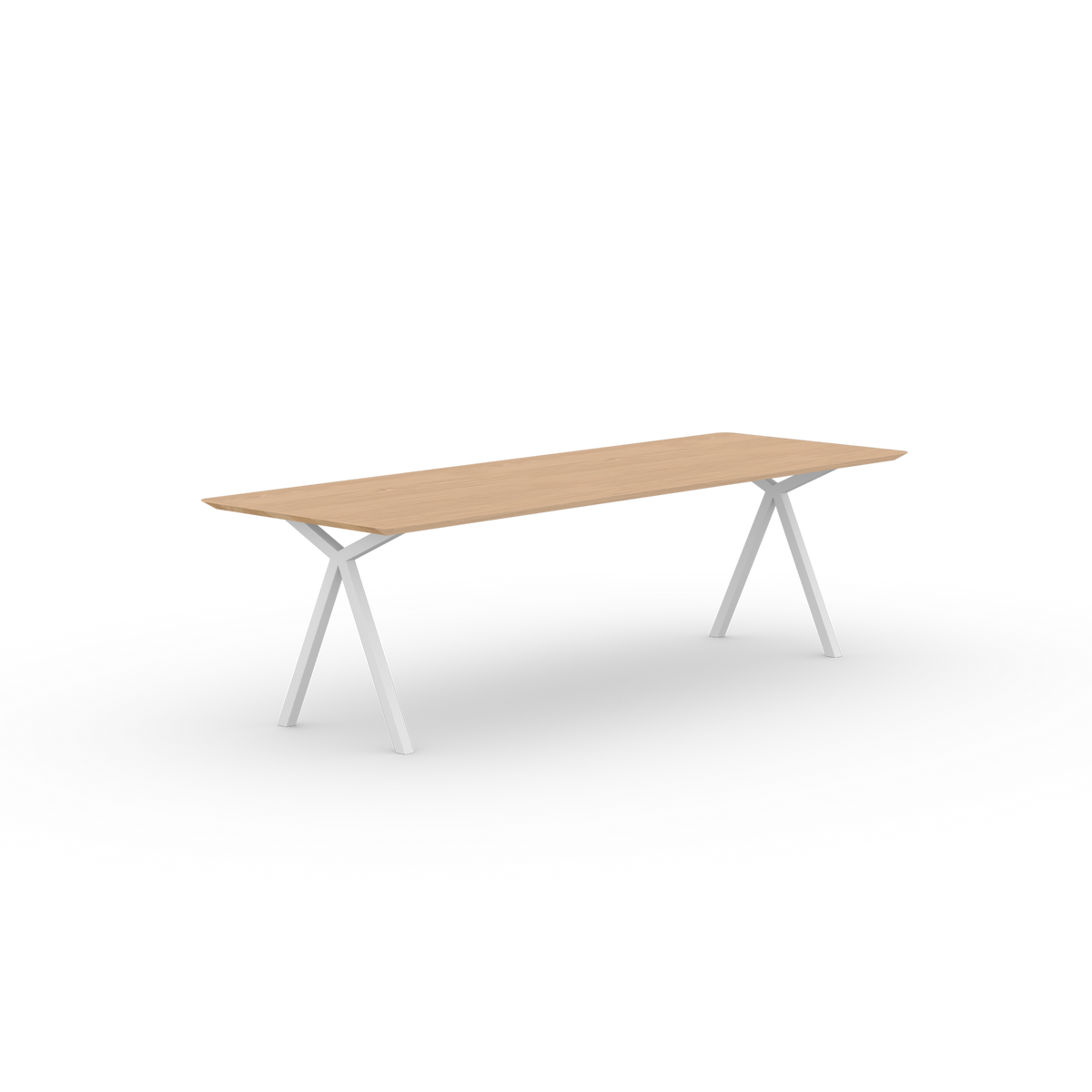 Slim X tafel wit, eiken naturel light rechthoekig