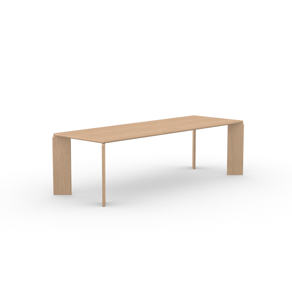 Soft dining table, light natural oak, rectangular