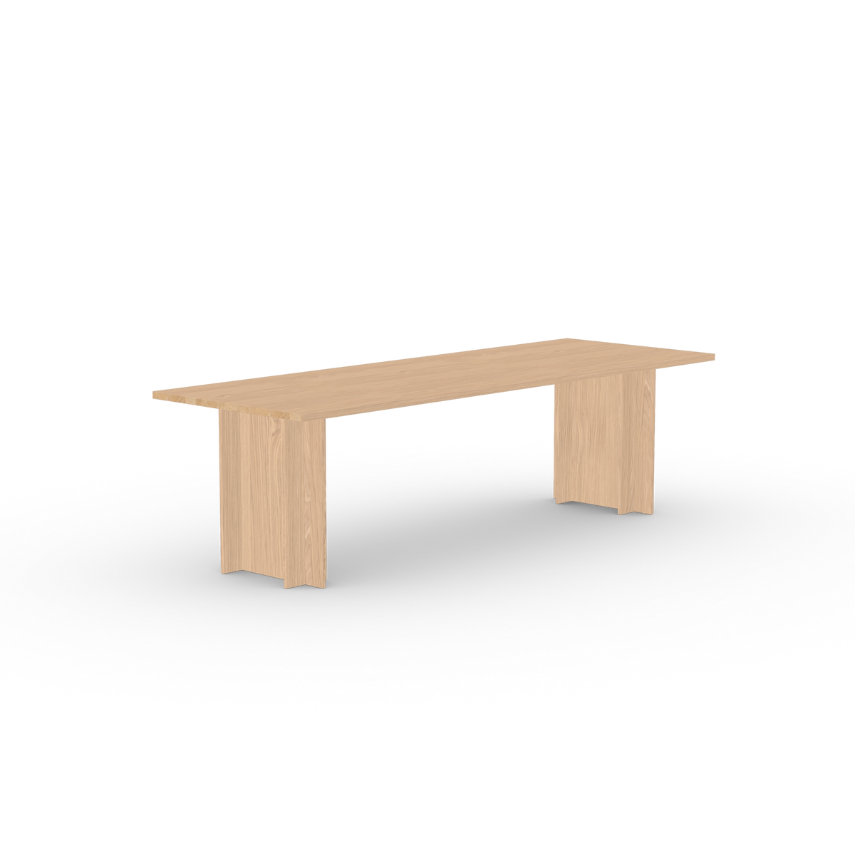 Column table oak natural light, rectangular