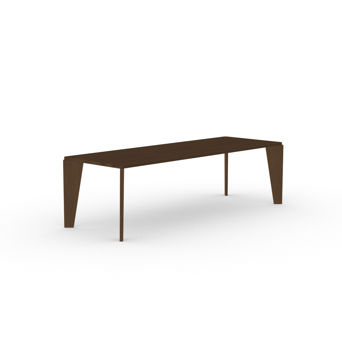 Taper table, dark brown oak, rectangular