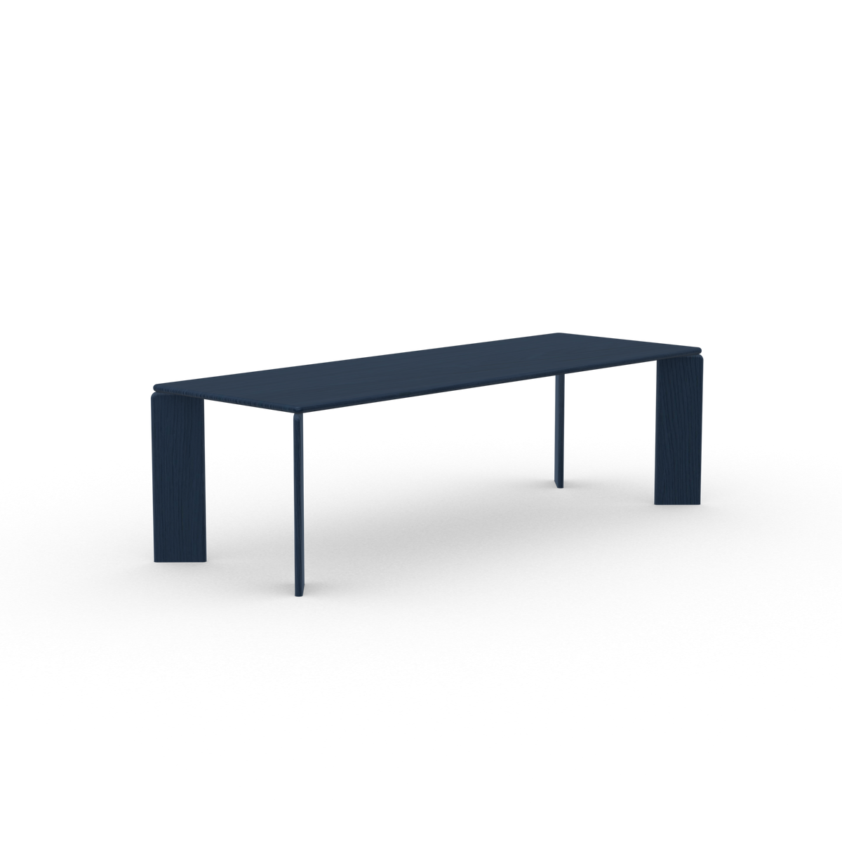 Soft table oak blue lacquer, rectangular