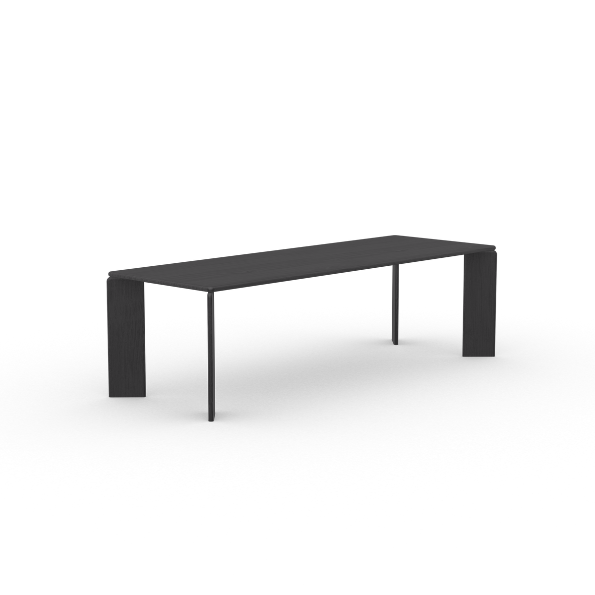 Soft dining table oak black, rectangular
