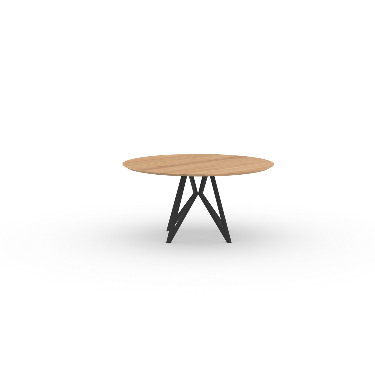 Butterfly table black, oak natural lacquer round