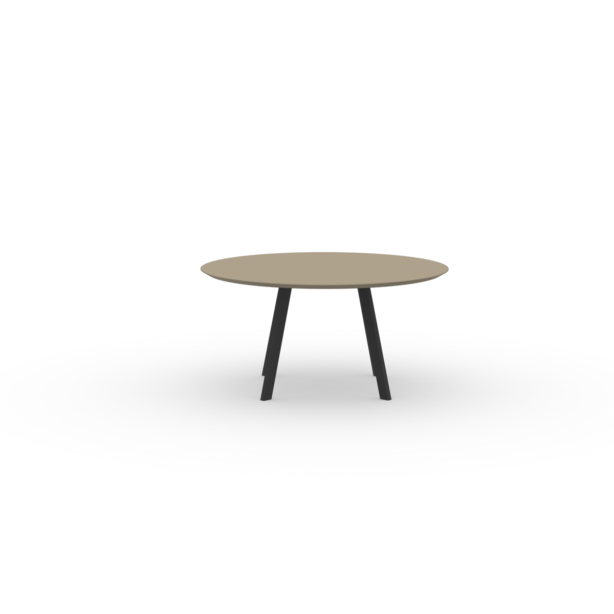 New Co table black, HPL beige round