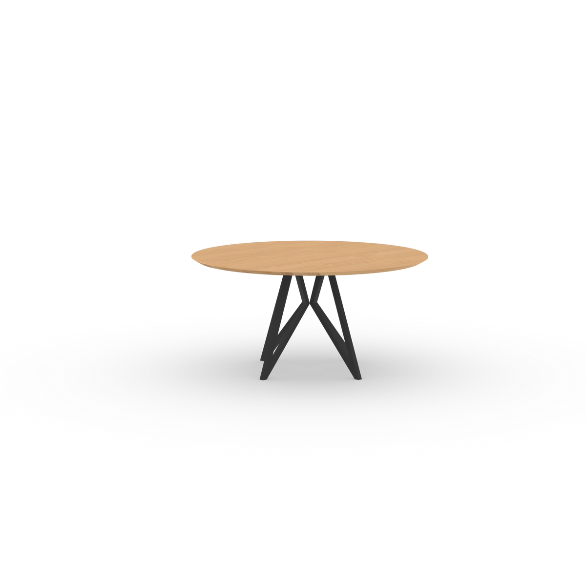 Butterfly table black, oak natural round